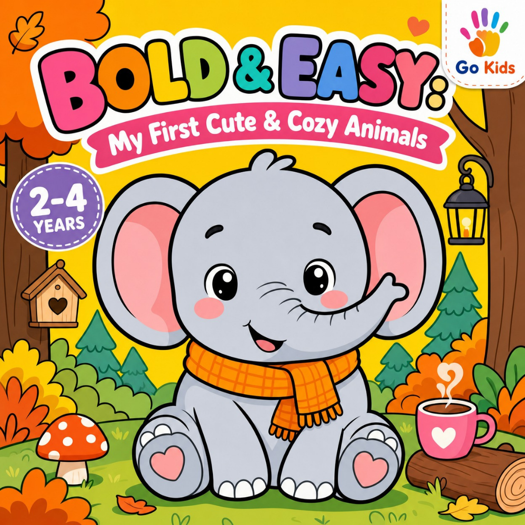 BOLD & EASY: My First Cute & Cozy Animals - Coloring Pages